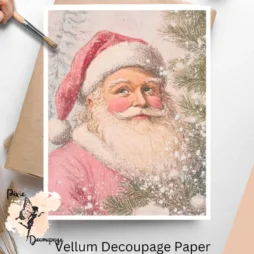 Image of Santa Claus in pink attire.