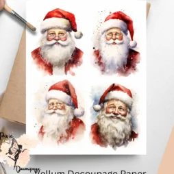 Four images of Santa Claus.