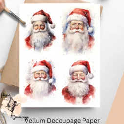 Four images of Santa Claus.