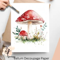 Image of mushrooms for decoupage crafts.