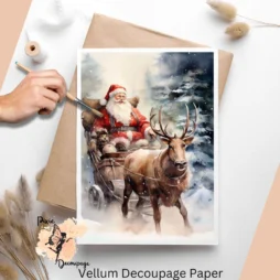 Image of Santa Claus in a sleigh.