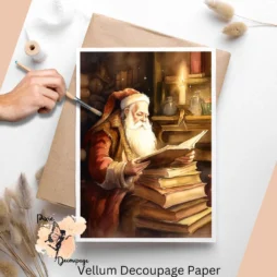 Image of Santa Claus with books.