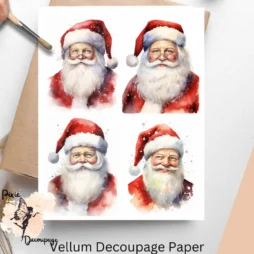 Four images of Santa Claus.