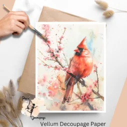 Image of a cardinal in springy scene.