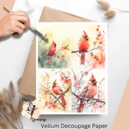 Four images of cardinals in a springy background.