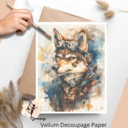 Steampunk Wolf Printed on Premium Vellum