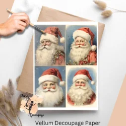 Four images of Santa Claus.
