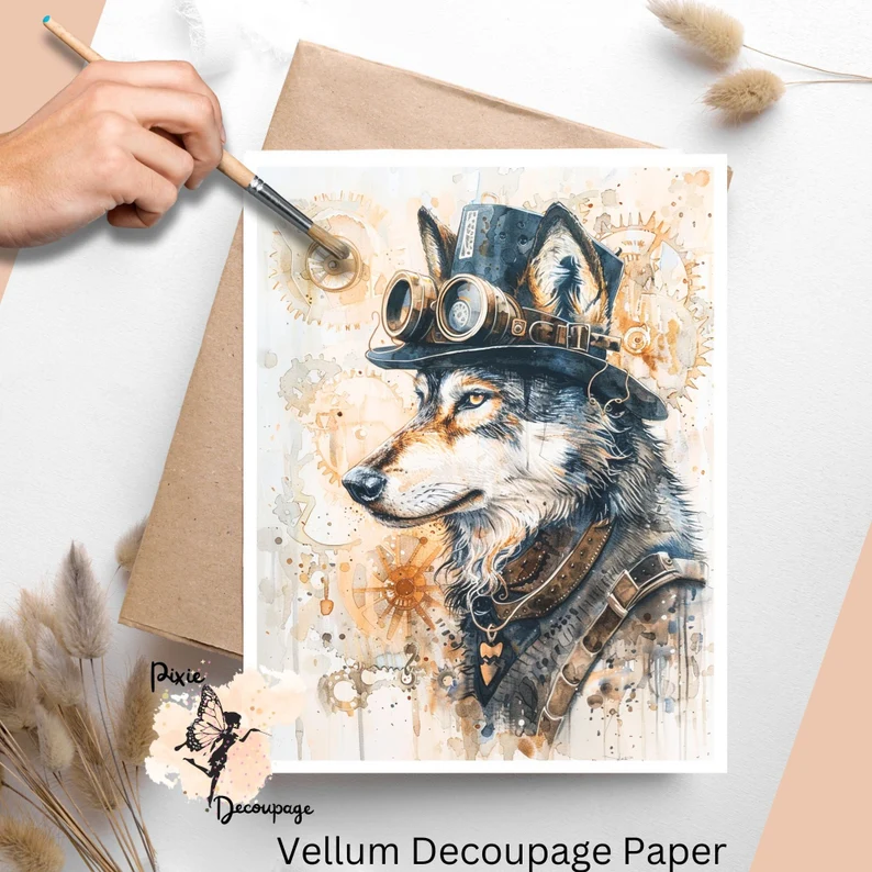 Image of a steampunk wolf.