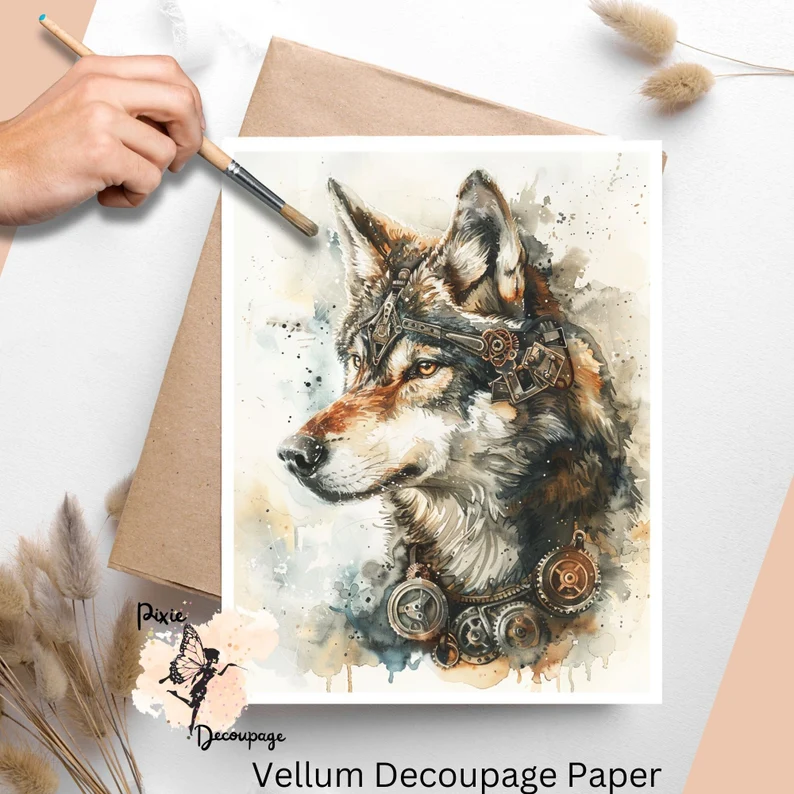 Image of a steampunk wolf.