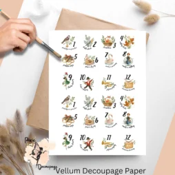 Whimsical images of the 12 days of Christmas.
