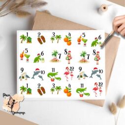 12 Days of Beach Christmas 2, One Sheet Decoupage Paper