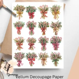 Sixteen images of a candy cane bouquet.
