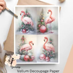 Four images of flamingos.