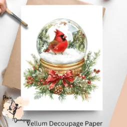 Image of a cardinal in a snow globe.
