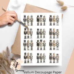 Twelve sets of 3 nutcrackers, gold and black.