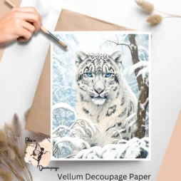 Image of a leopard and snow.