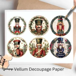 Six circular images of nutcrackers.