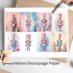 Eight images of pastel nutcrackers.