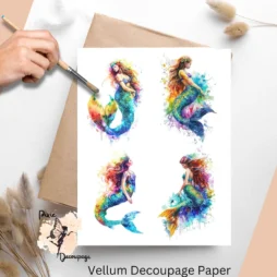 Four images of mermaids.