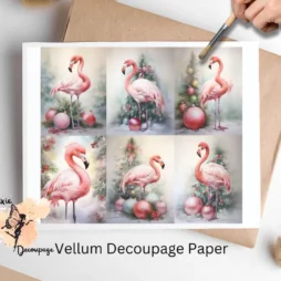 Six images of flamingos.
