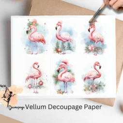 Six images of flamingos.