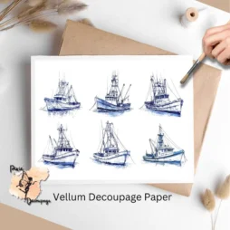 Six images of shrimp boats,