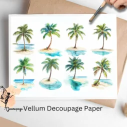 Eight images of palm trees.