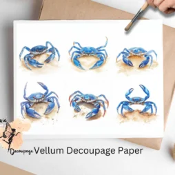 Six images of blue crabs.
