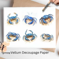Six images of blue crabs.