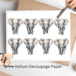 Eight images of elephants.