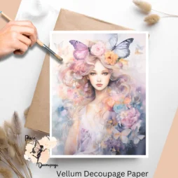Image of a woman and butterflies.
