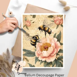 Image of bees and pink flowers.