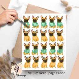 Sixteen images of French bulldogs.