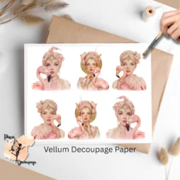 Six images of a girl and a flamingo.