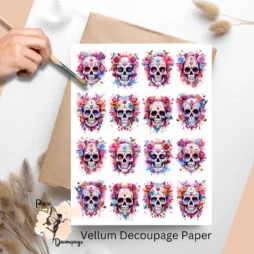 Sixteen images of sugar skull.