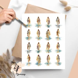 Sixteen images of Jesus walking on water.
