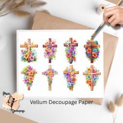 Eight images of crosses and florals.