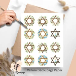 Twelve images of the star of David.