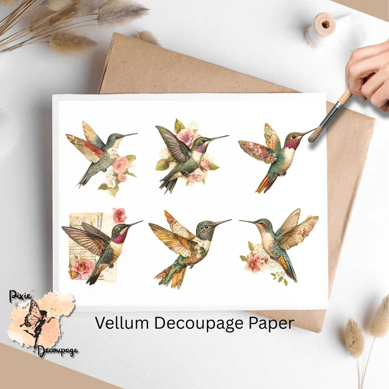 Six images of hummingbirds.