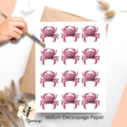 Twelve images of pink crabs.