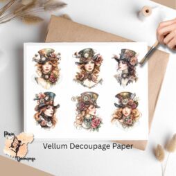 Six images of a steampunk woman.