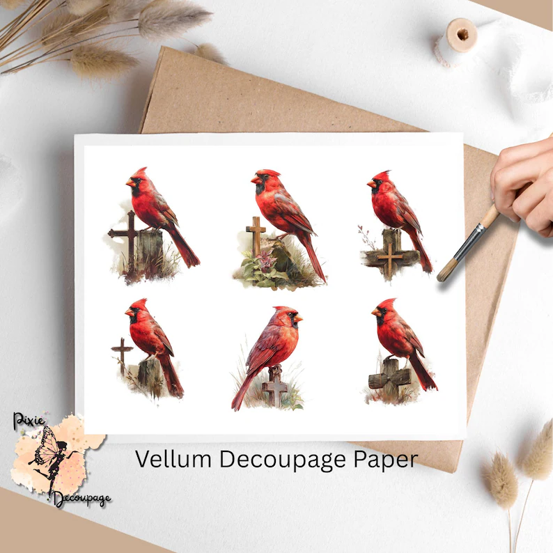 Six images of cardinals and crosses.