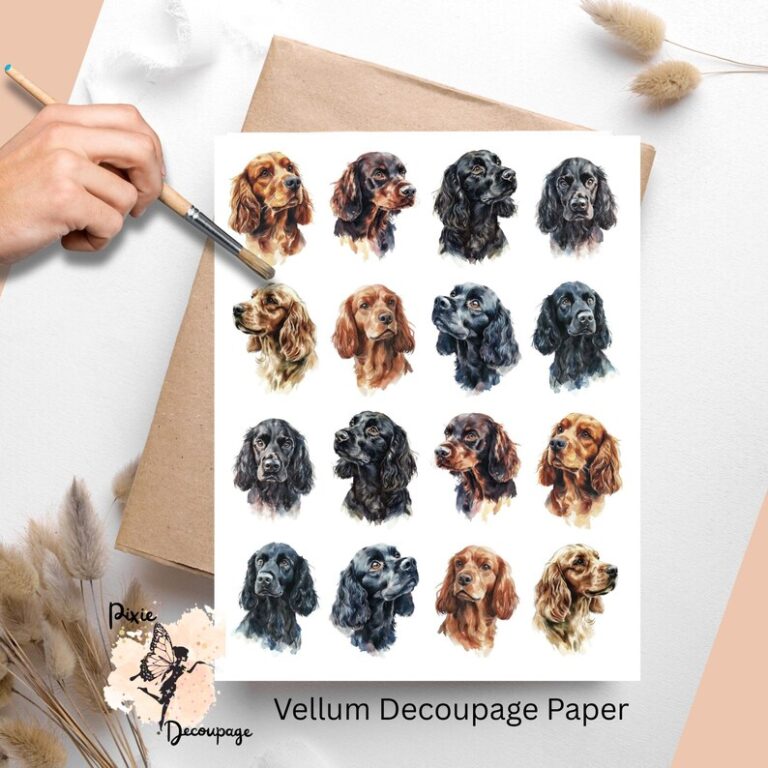 Cocker Spaniel 2, One Sheet Decoupage Paper - DIY Crush