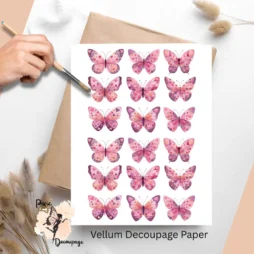 Eighteen images of pink butterflies.