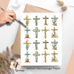 Sixteen images of crosses.