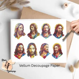 Eight images of stained glass Jesus.