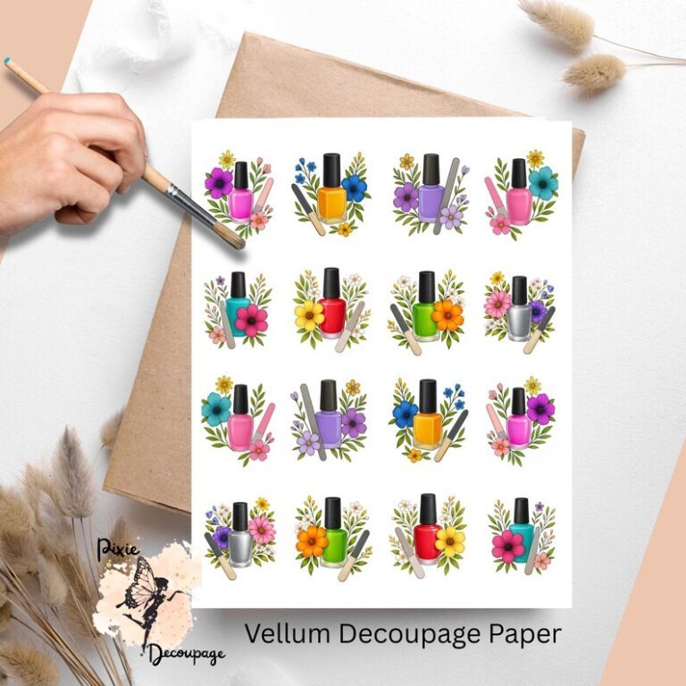 Nail Tech Paper Nail Tech 2, One Sheet Decoupage Paper - DIY Crush