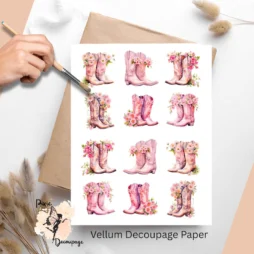 Images of pale pink cowboy boots,