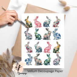 Images of floral rabbits.